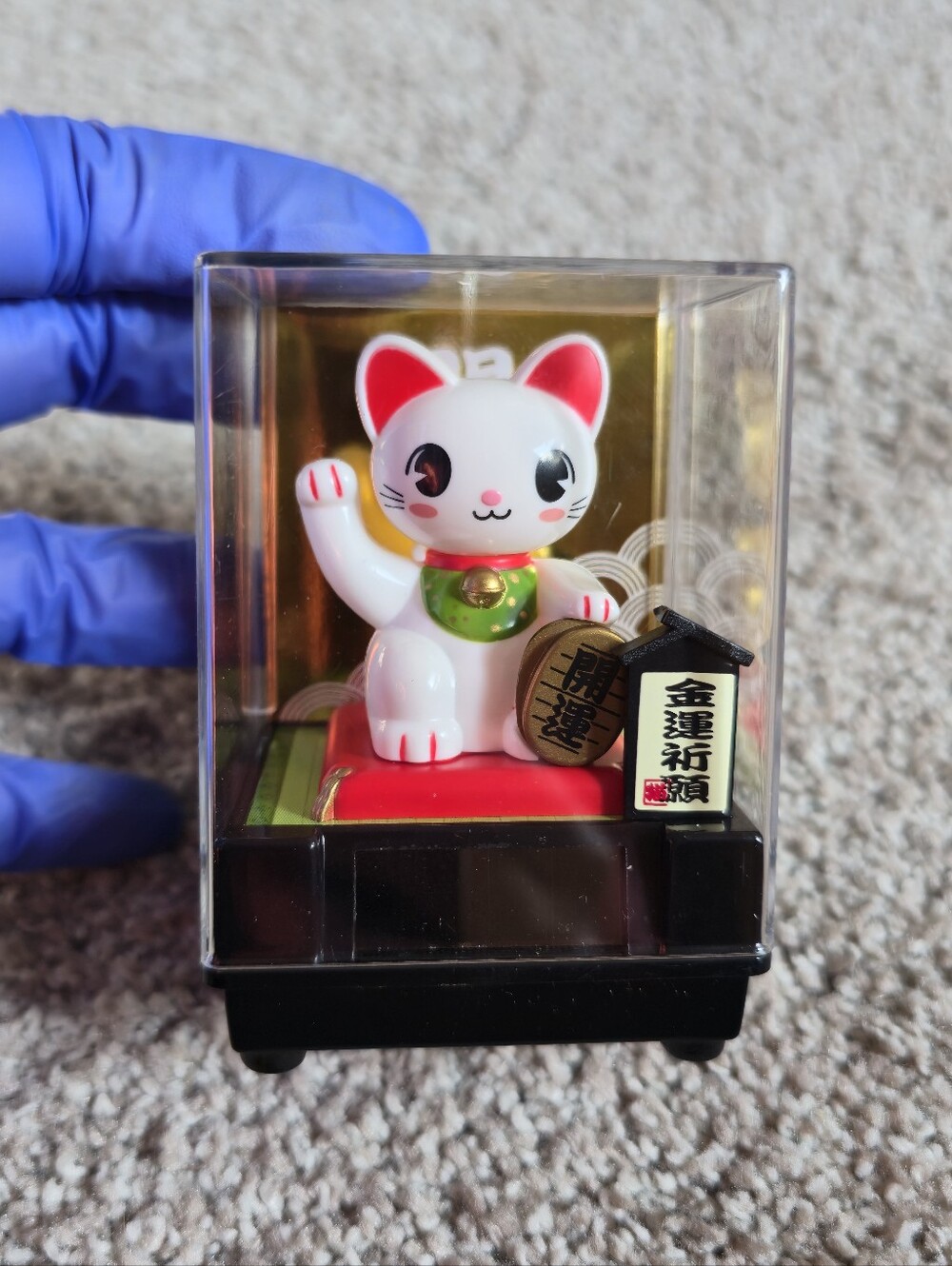 Solar Maneki Neko Lucky Cat Bobble Head Figurine Figure Disney Mitsukoshi EPCOT